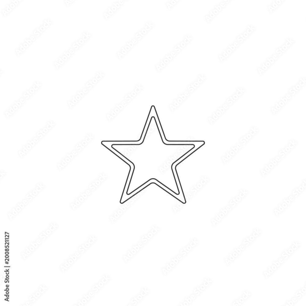 Fototapeta premium Outline of a Five-Pointed Star Shape.