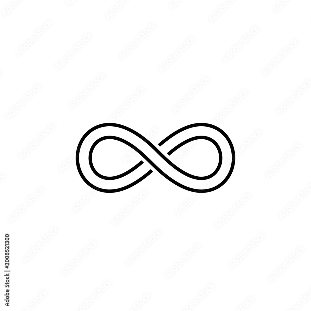 Obraz premium Simple Black Infinity Symbol Line Art.
