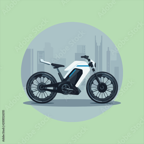 Εκτύπωση καμβά Classic Red Cruiser Motorcycle Vector Illustration isolated on White