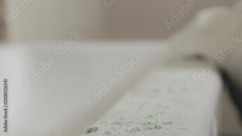 Cleaning  white water basin detail