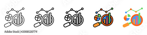 Analysis Icon Collection With Different Styles And Colors