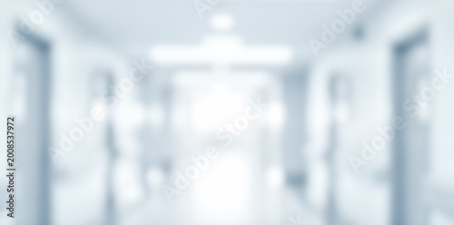 Obraz na plátně blurred abstract background empty hospital corridor clinic hallway bokeh light m