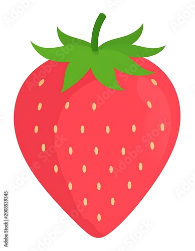 Fresh Strawberry Fruit Illustration Isolated.