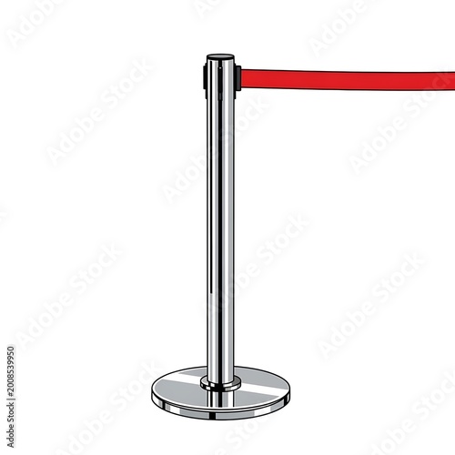 Red velvet rope stanchion barrier.