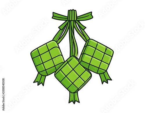 Ketupat traditional Malaysian rice dish.