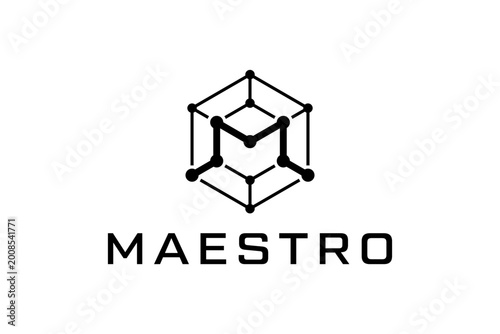 Photos Modern Maestro logo with geometric M symbol.