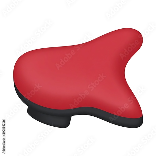 Red bicycle seat close-up view.