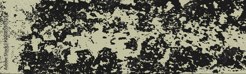 Wide olive and black grunge texture, distressed panoramic weathered wall background