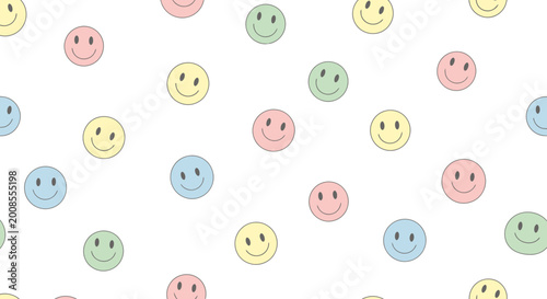 Tableau sur toile Colorful smiley face emoticon icons.