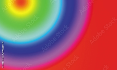 Abstract gradient background with colorful concentric circles, vibrant red and rainbow colors