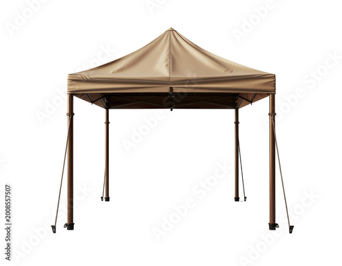 Tan Pop-Up Canopy Tent with Metal Frame