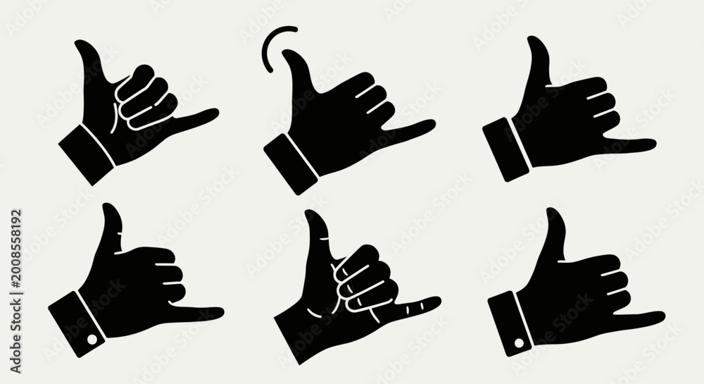 Obraz premium Six Black Hand Gestures 