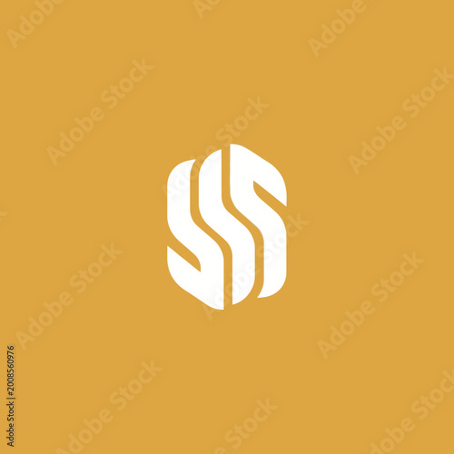 Abstract Geometric Logo Design with Three Intertwined S Shapes.