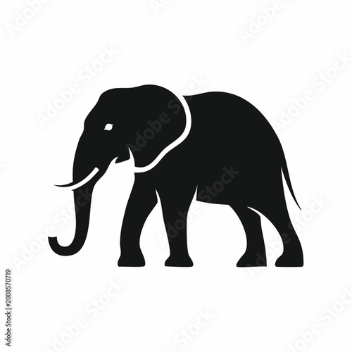 Black Silhouette of an Elephant