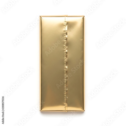 Elegant gold-toned room divider with decorative vertical bead details