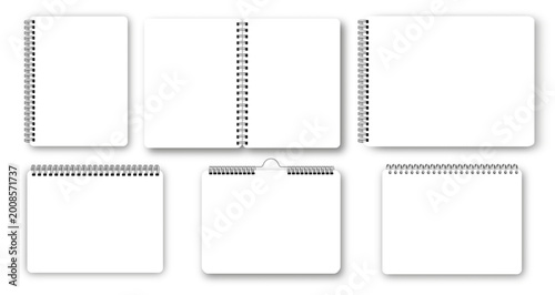 Konstfotografi White realistic notepad template with spring binding