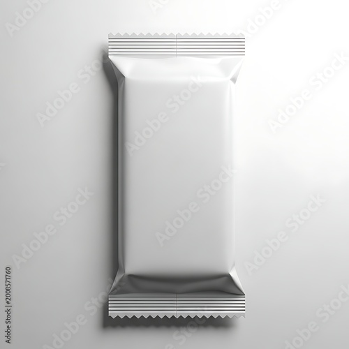 Empty transparent pouch sealed with a zipper closure against a plain background