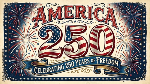 American independence day celebrating 250 years of freedom with fireworks