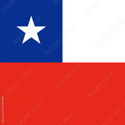 Cuadro en lienzo Flag of Chile - square variant