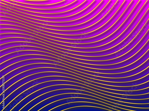 Line curve wave pattern with dark purple and pink gradient background.