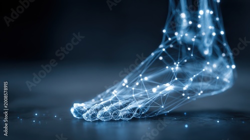 AI orthopedic concept for foot structure analysis and diagnostics.