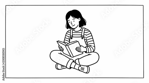 Modern Black and White Character Illustration with Playful Minimal Look