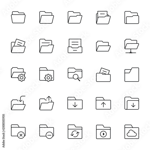 Outline icons for file & folder