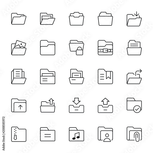 Outline icons for file & folder