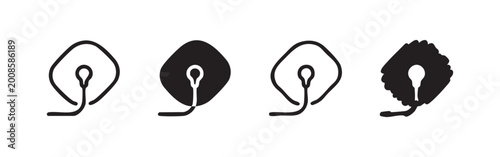 Tableau sur toile Set of stingray icons for marine animal concepts
