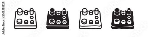 Foto Audio Control Panel Mixer with Knobs Icon Set