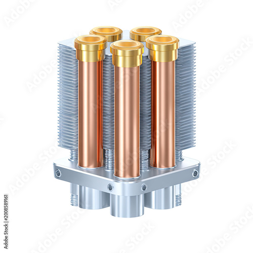 Computer CPU Cooler with Copper Heat Pipes and Aluminum Fins