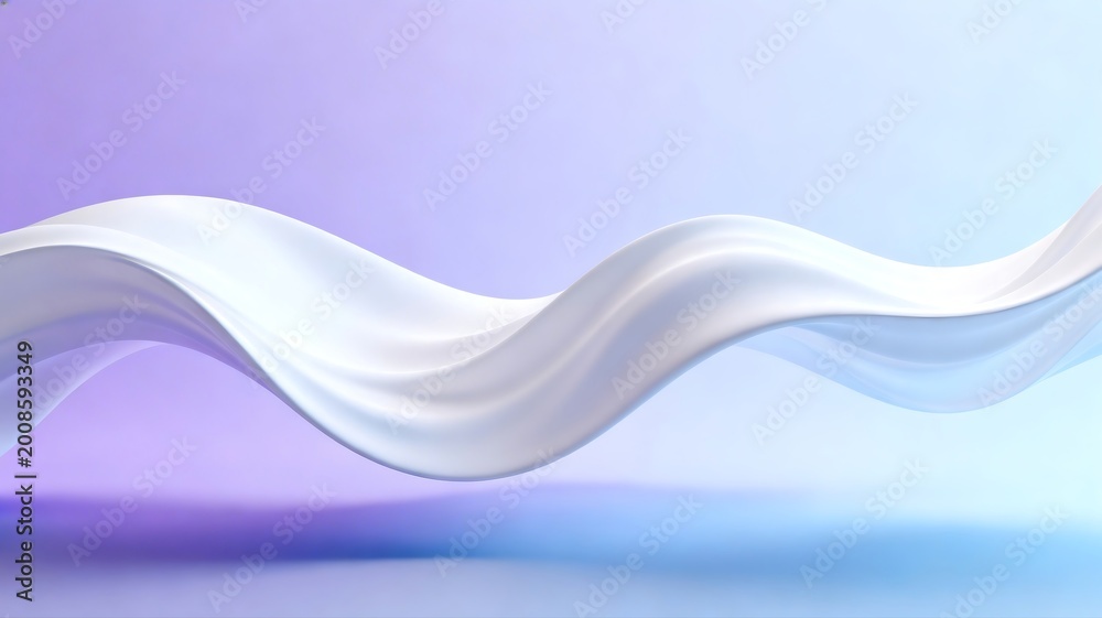 Fototapeta premium Abstract White Fabric Waves on Gradient Background