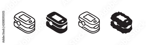 Photos Finger pulse oximeter icons set