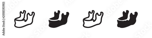Принти на полотні Human Jawbone (Mandible) Icon Set - Anatomy and Dental Medical Vector Icons, Ora