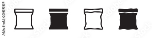 Bild auf Leinwand Sachet and stick pack icon set, outline and glyph vector illustrations