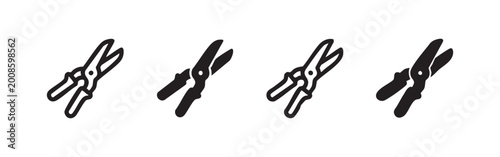 Quadro su tela Garden Pruning Shears Icon Set for Horticulture
