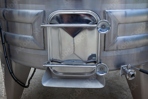 The wine tank in empty before harvesting
