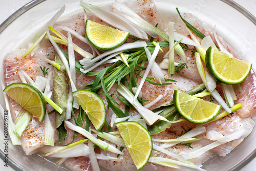 Fish dish with lemon and spices