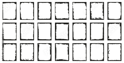 Cuadro en lienzo Grunge square frame collection in black style