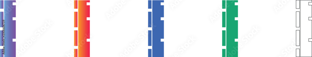 Fototapeta premium Technical Ruler Measurement Vector Icon Set