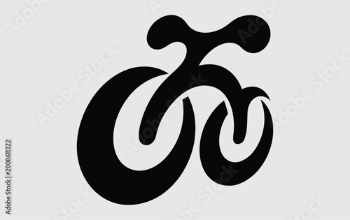 Bicycle Silhouette Black Graphic On Light Background