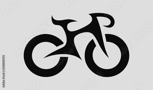Racing bike silhouette on a gray background