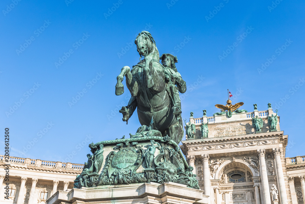Fototapeta premium Prince Eugene of Savoy equestrian monument at Heldenplatz in Vienna