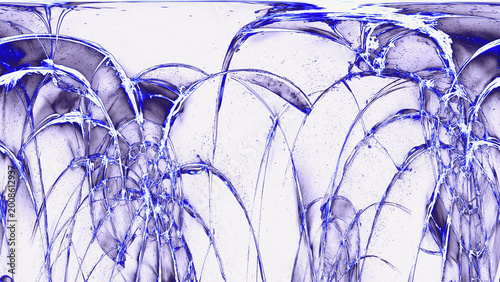 Photos Abstract blue shattered glass texture with distorted digital glitch effect