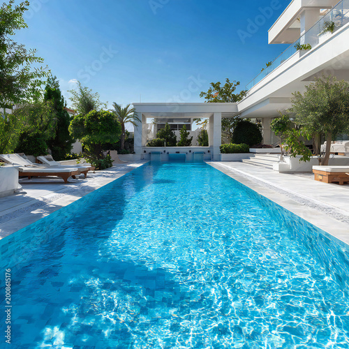 Luxury swimming pool in hotel