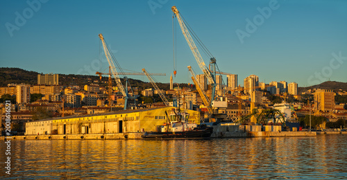 panoramic view of the port of Rijeka in Croatia