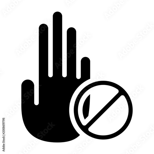 Fotografie Ban Vector Line Icon Design