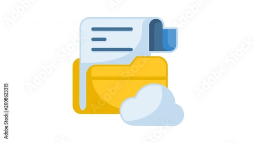 Animated cloud data icon