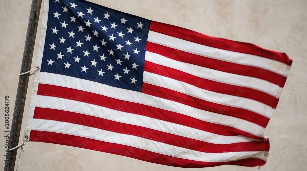 Fototapeta premium Celebrating independence day vibrant american flag waving with patriotic pride