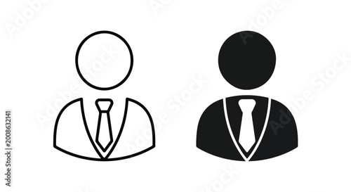 Professional business avatar icons for user profile - Blue icon set - Modern style icon  - Glyph and solid icon set - Icon vector